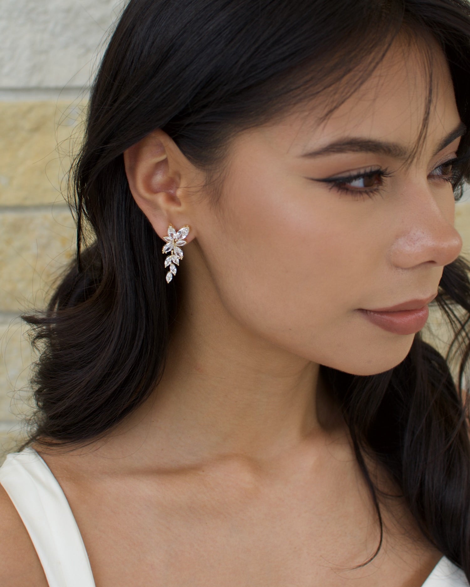 Celia Gold bridal earrings by Windsor Bridal Jewellery