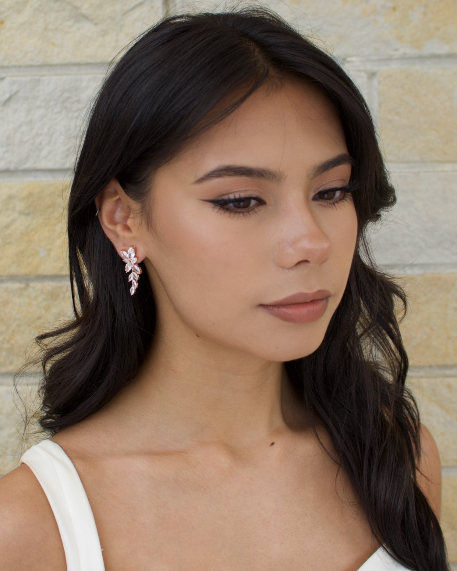 Celia Rose Gold bridal earrings — alternate view 4