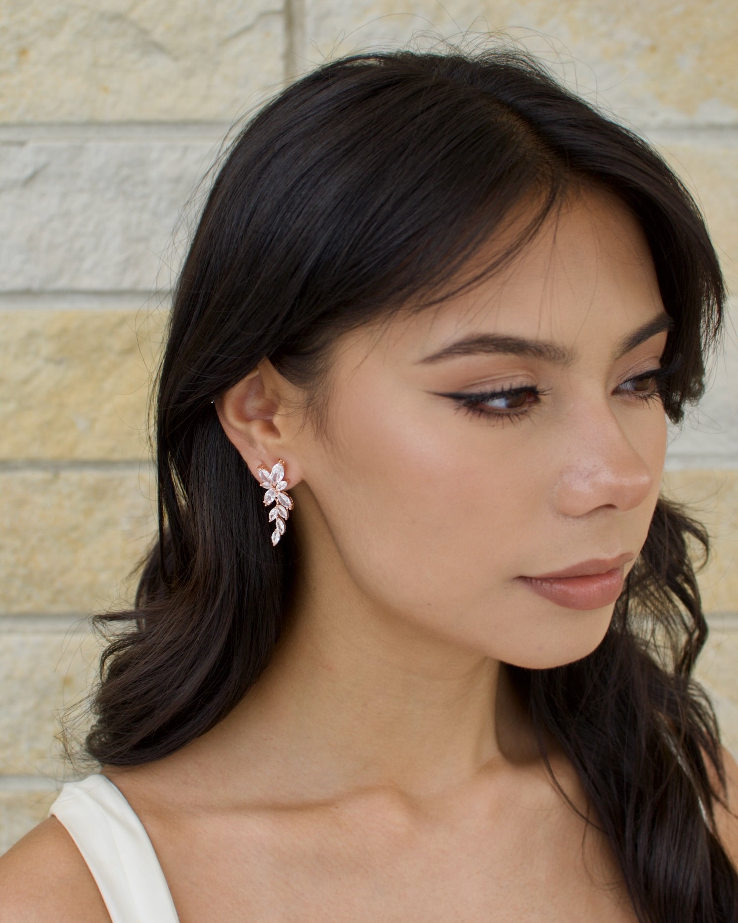 Celia Rose Gold bridal earrings by Windsor Bridal Jewellery
