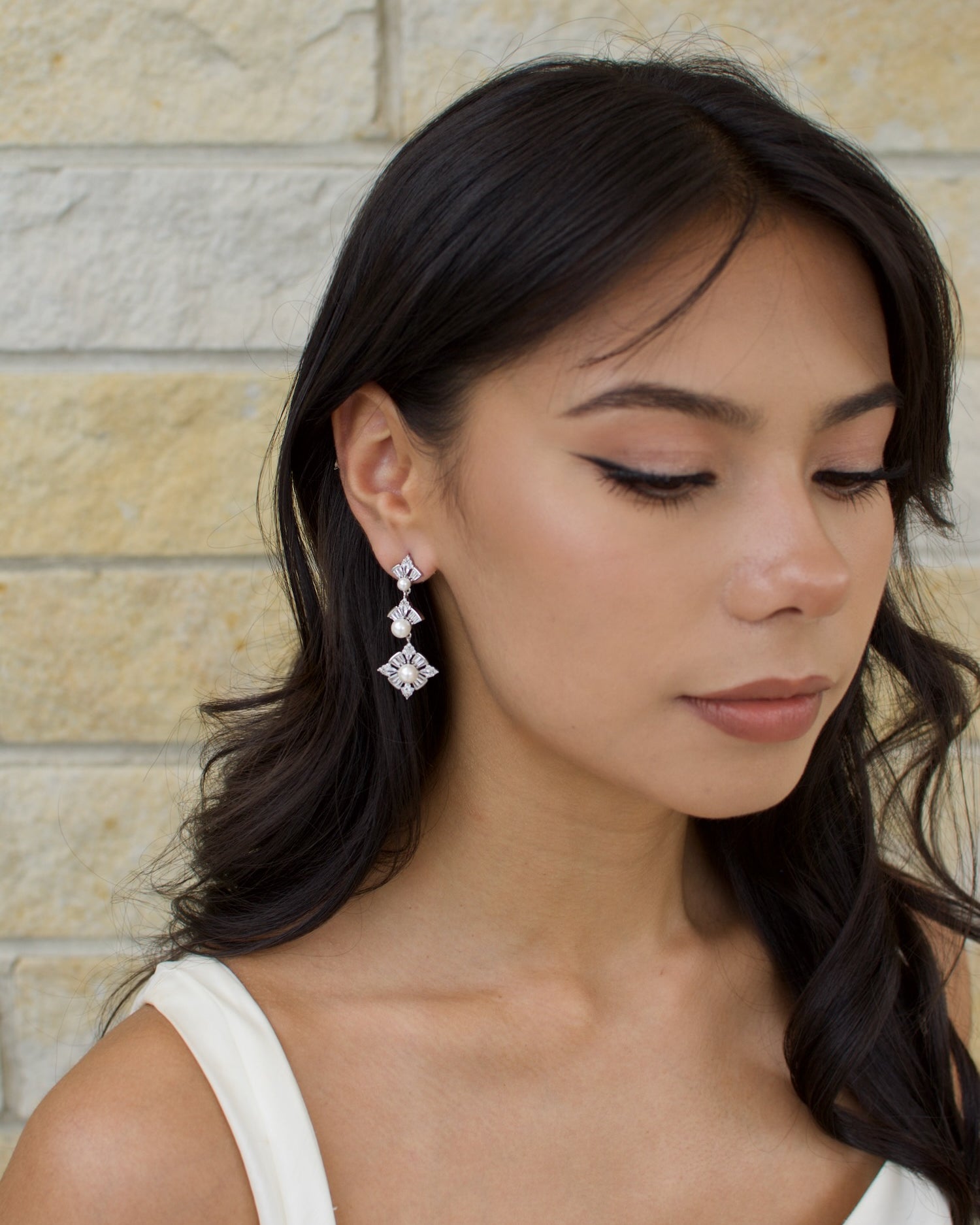 Aspen Silver bridal earrings — alternate view 2