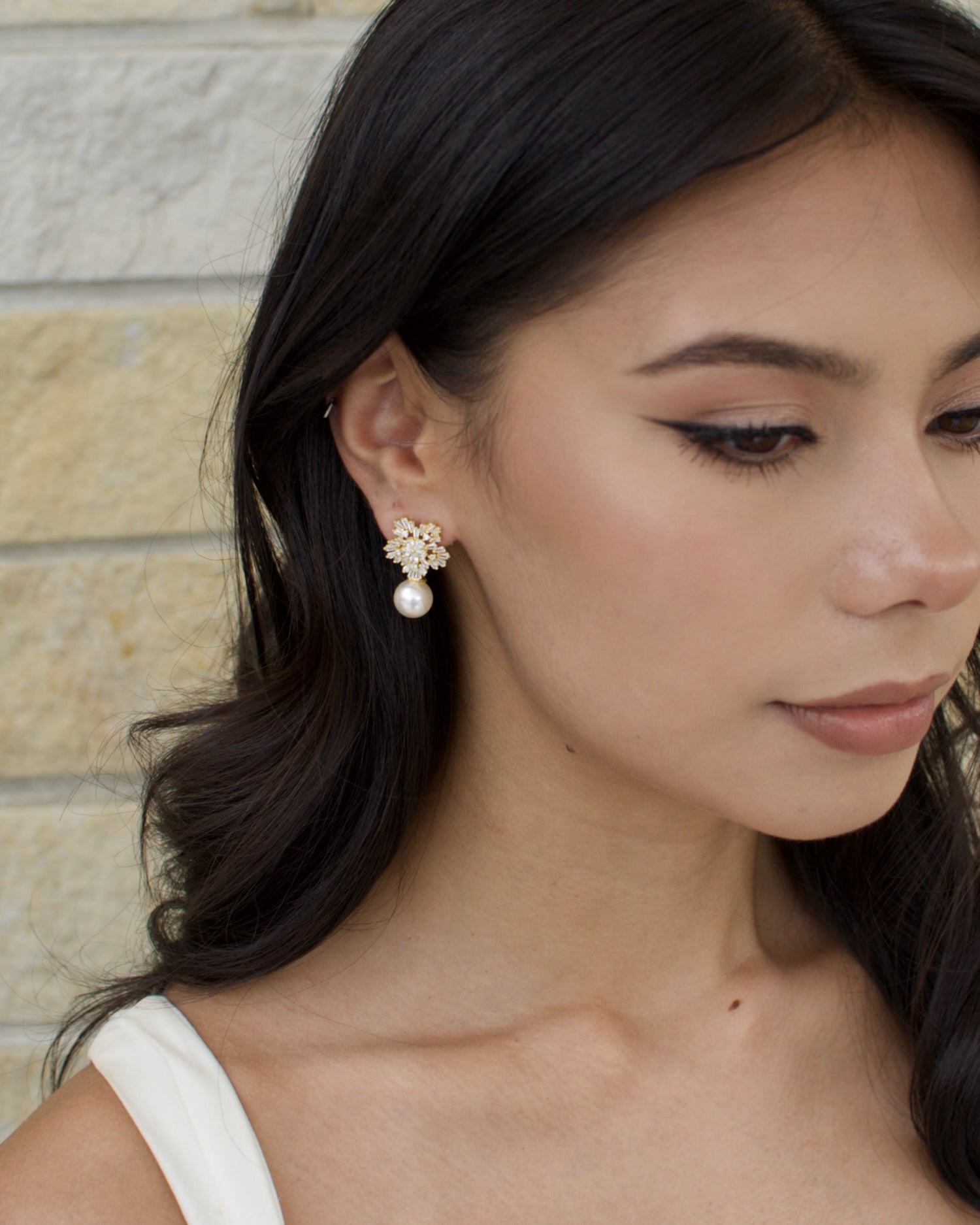 Zoe Gold bridal earrings — alternate view 3
