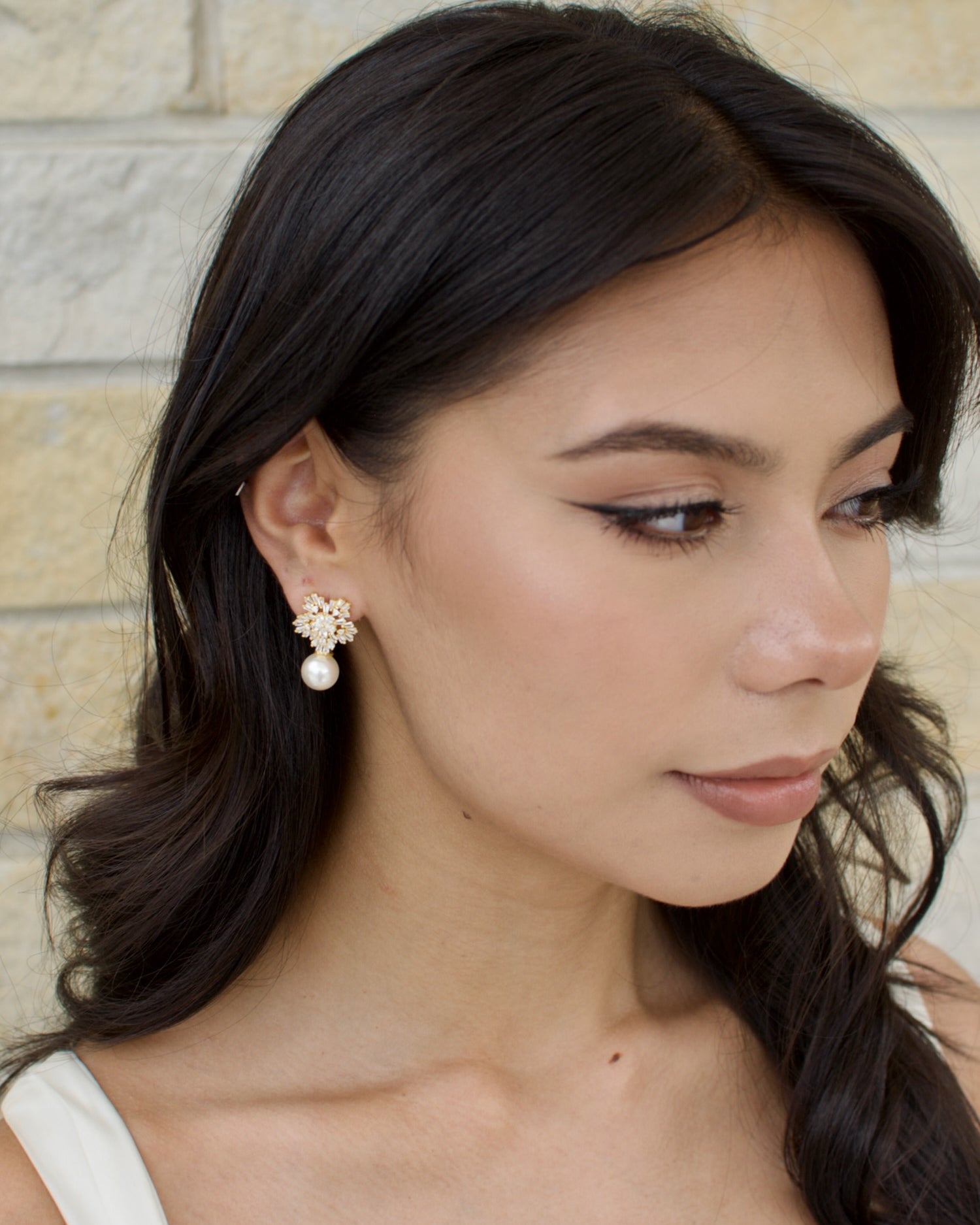 Zoe Gold bridal earrings — alternate view 2
