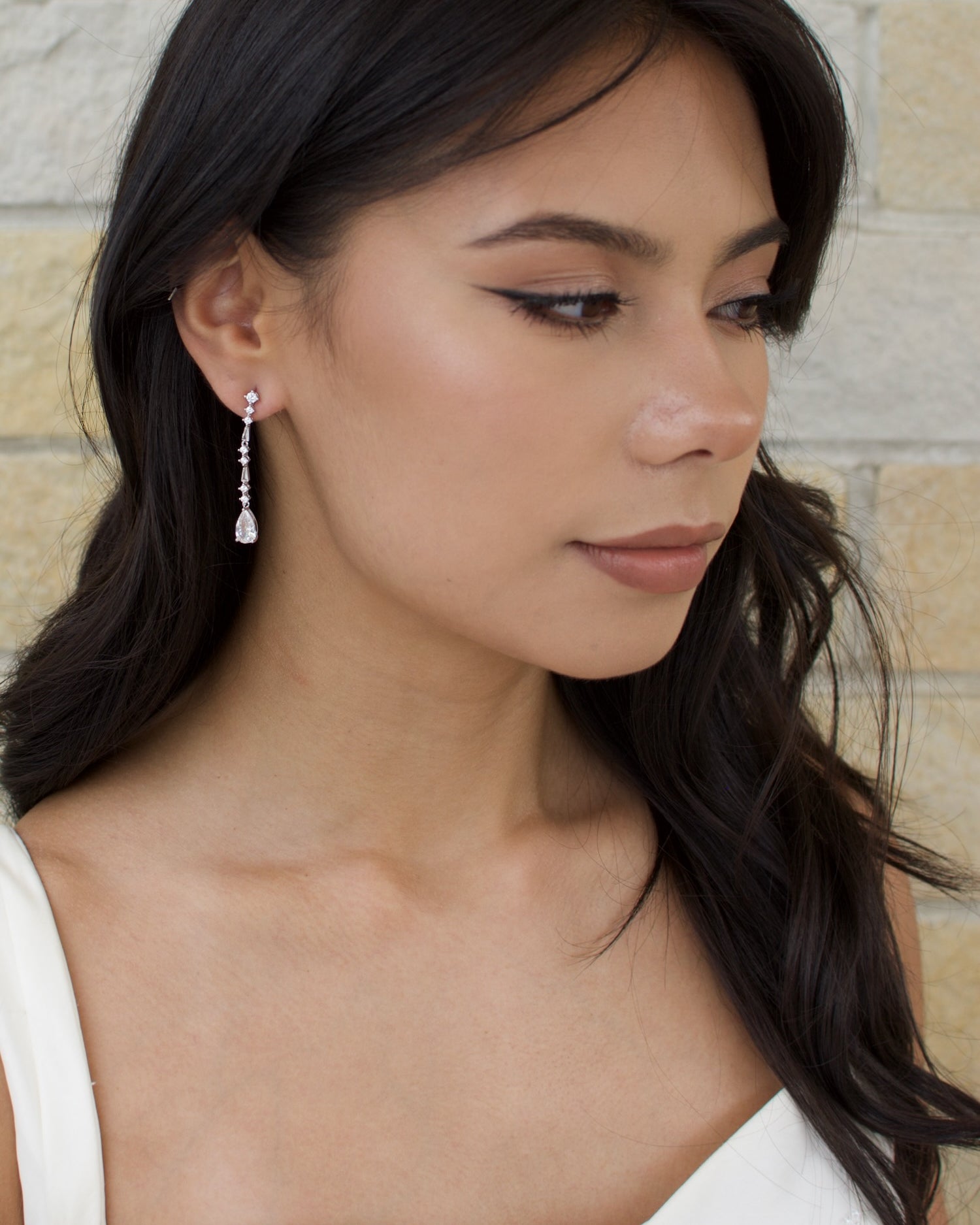 Emmie Bridal Earrings in silver — alternate view 2