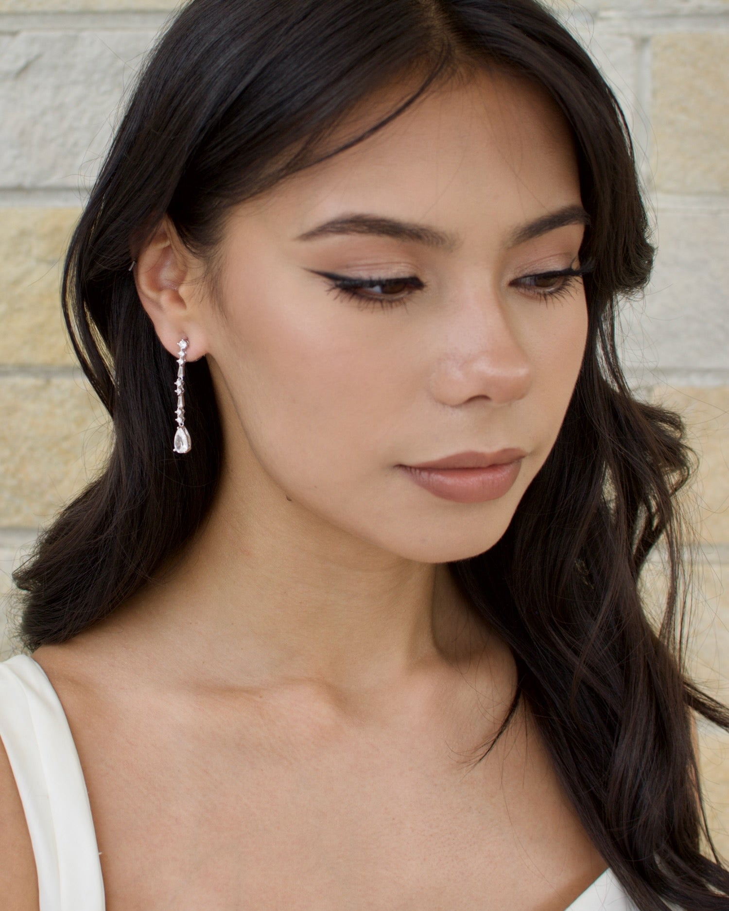 Emmie Bridal Earrings in silver by Windsor Bridal Jewellery