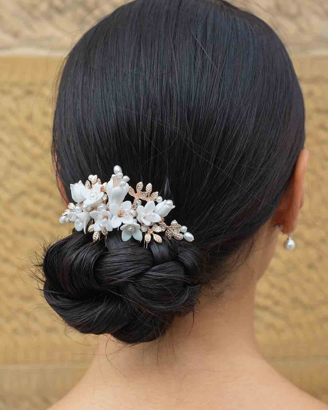 Christina Rose Gold bridal comb by Windsor Bridal Jewellery