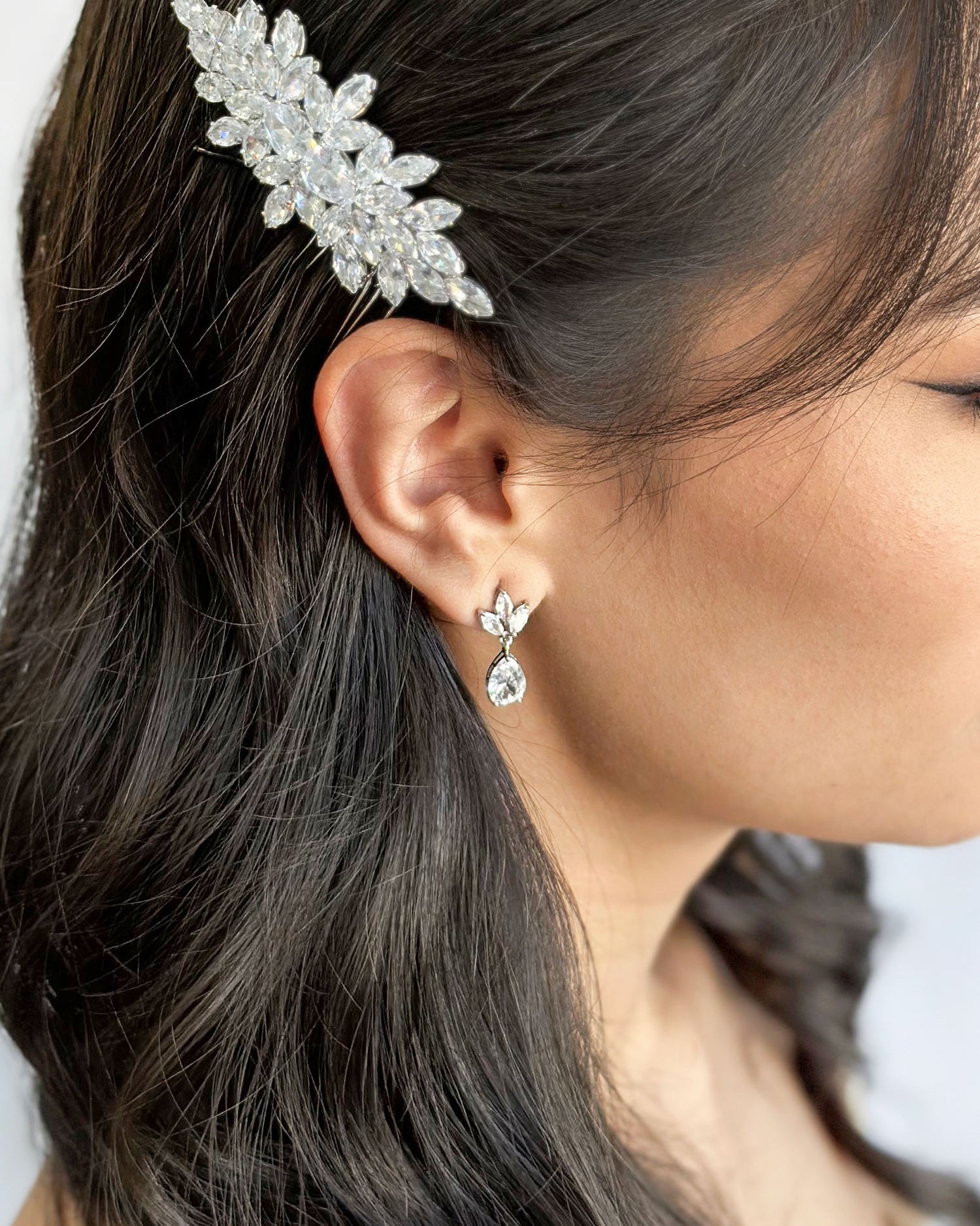 Clara Silver bridal earrings — alternate view 3