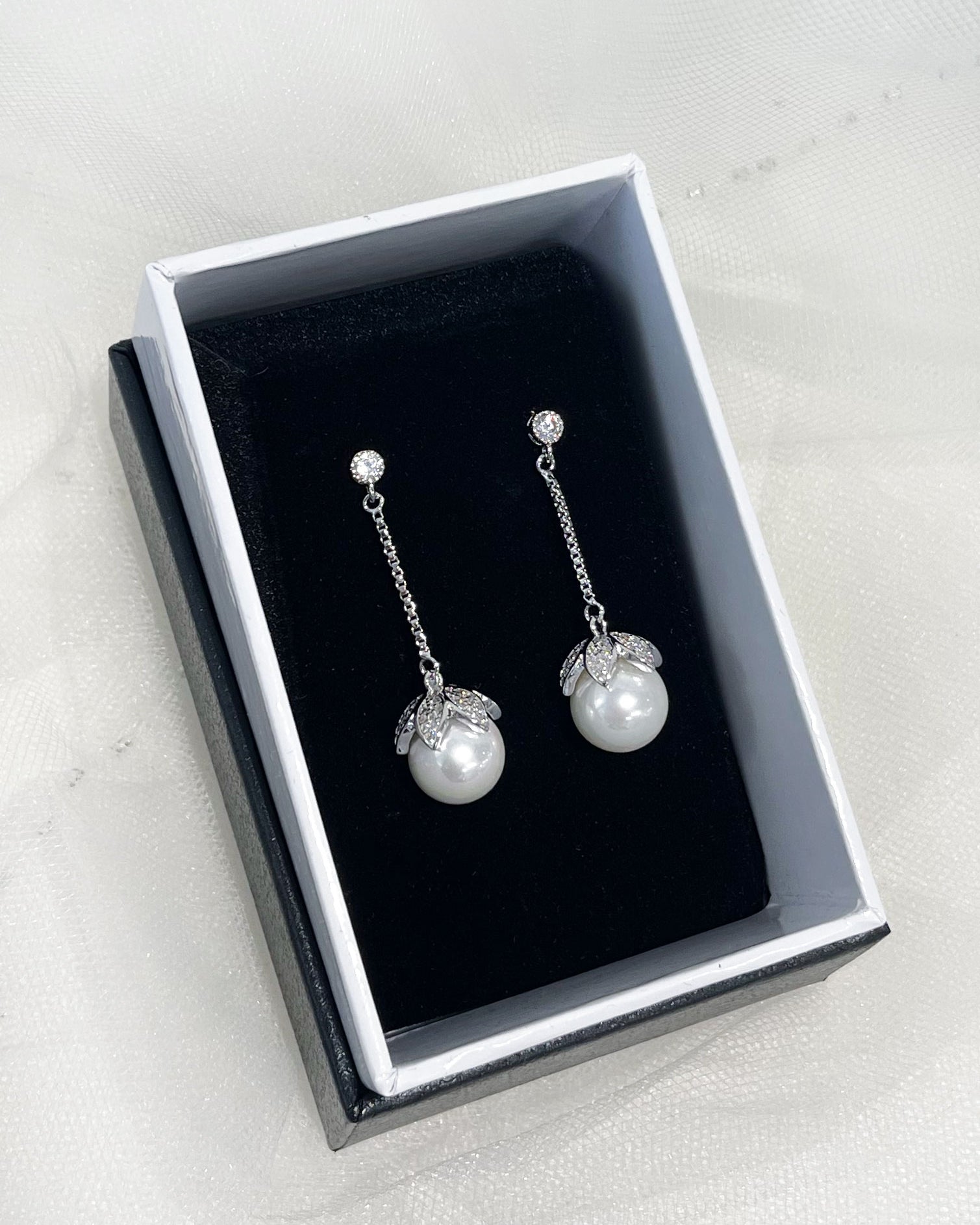 Lisa Bridal Earrings in silver — alternate view 5