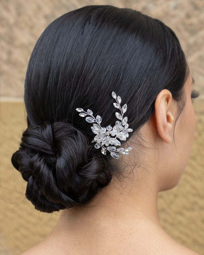 Lucinda silver bridal hair pin by Windsor Bridal Jewellery