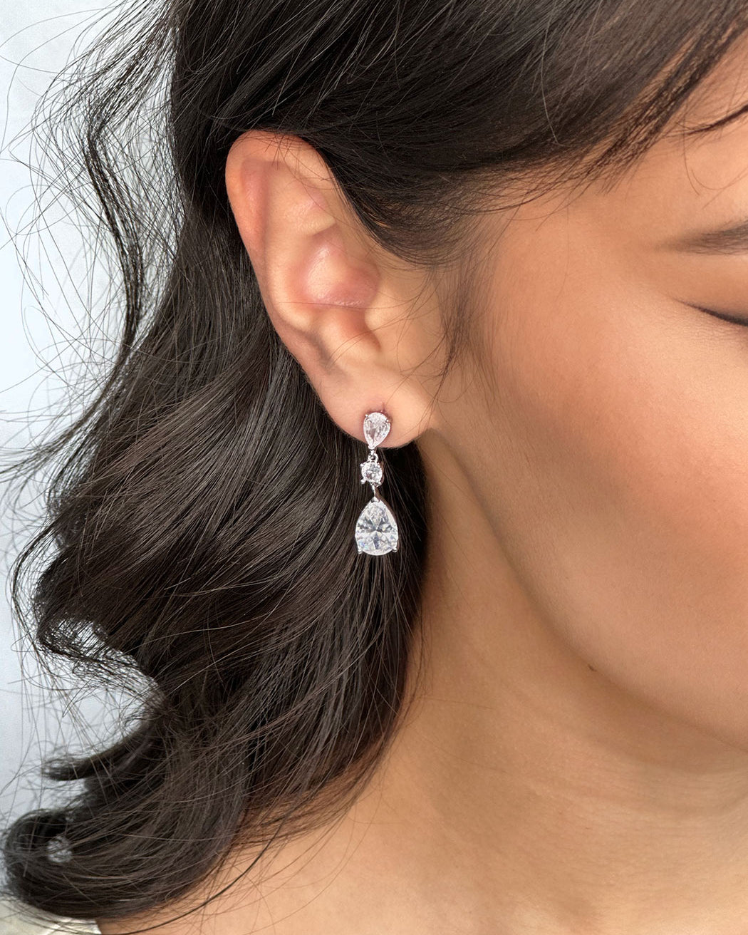 Regina Silver bridal earrings — alternate view 2