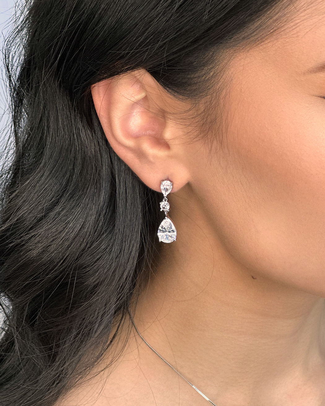 Regina Silver bridal earrings by Windsor Bridal Jewellery