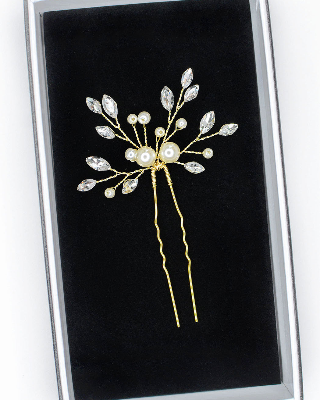Talia Gold bridal hair pin — alternate view 2