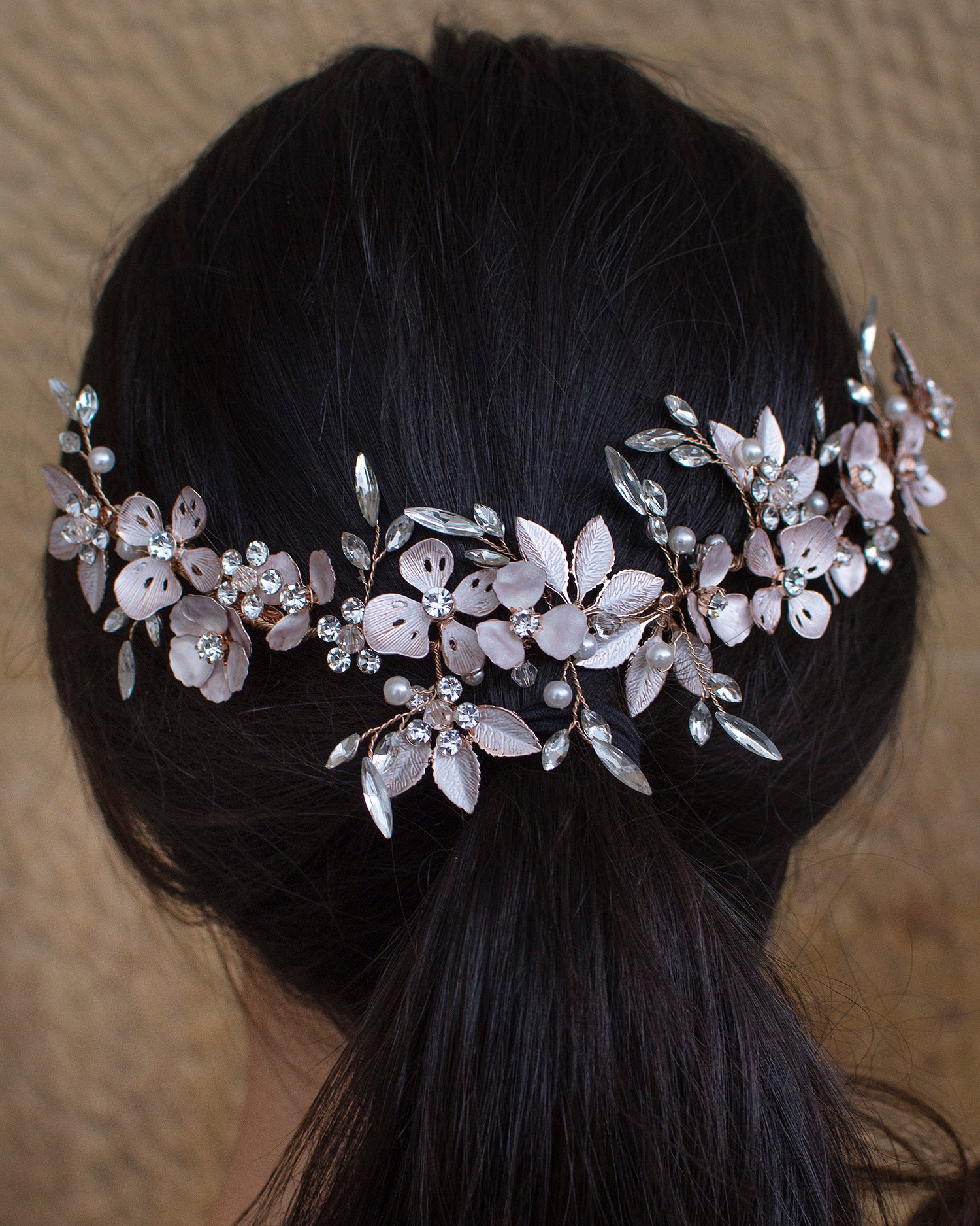 Bianca Double Rose Gold hair vine by Windsor Bridal Jewellery