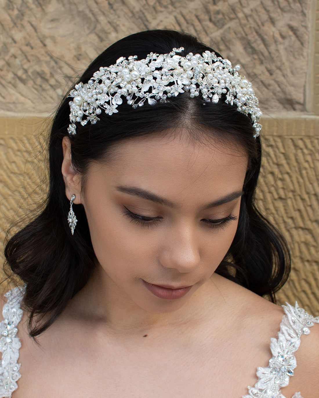 Elizabeth Silver bridal headband — alternate view 4