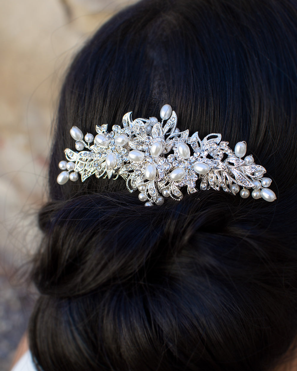 Caterina Silver comb by Windsor Bridal Jewellery