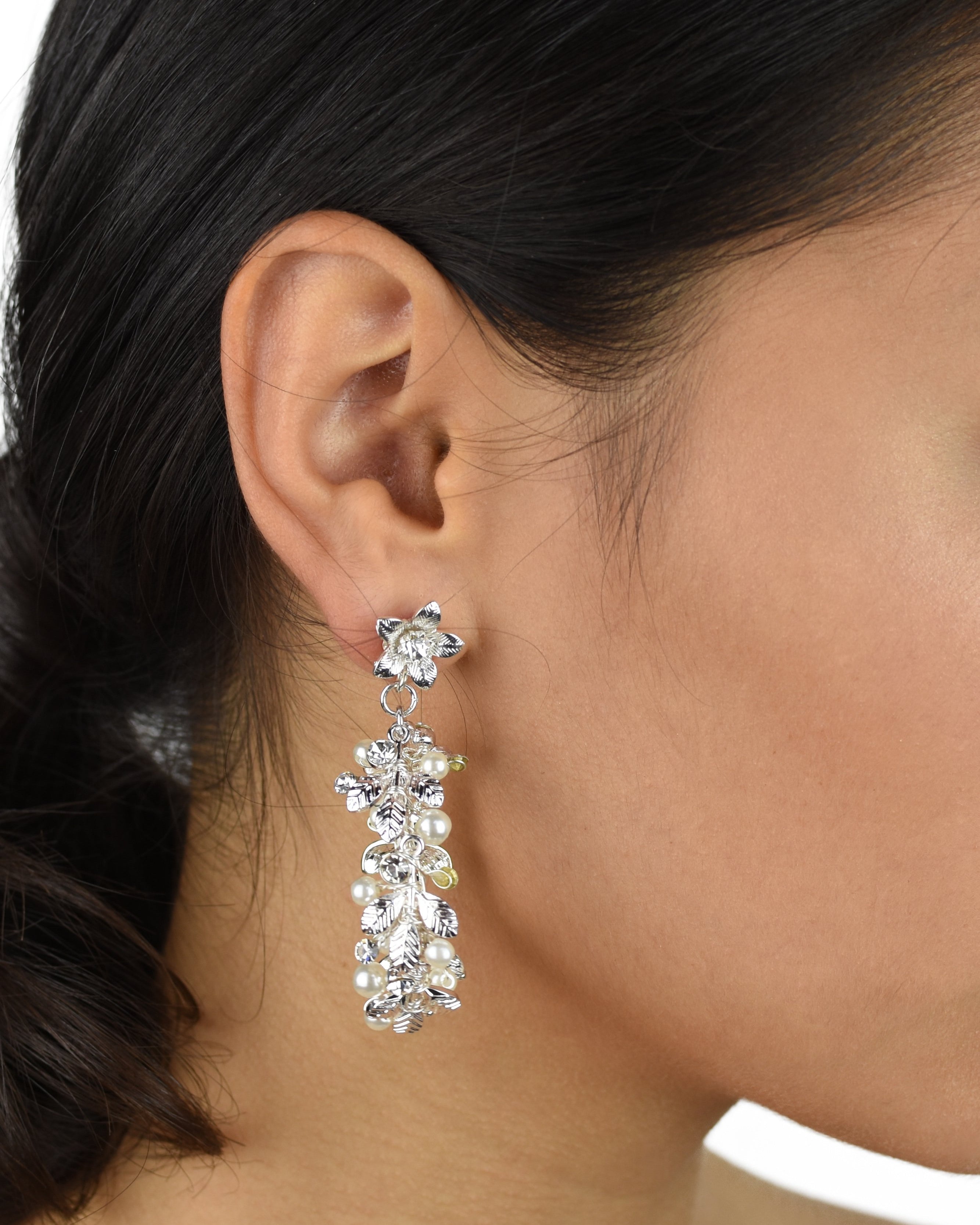 Kathleen silver bridal earrings by Windsor Bridal Jewellery