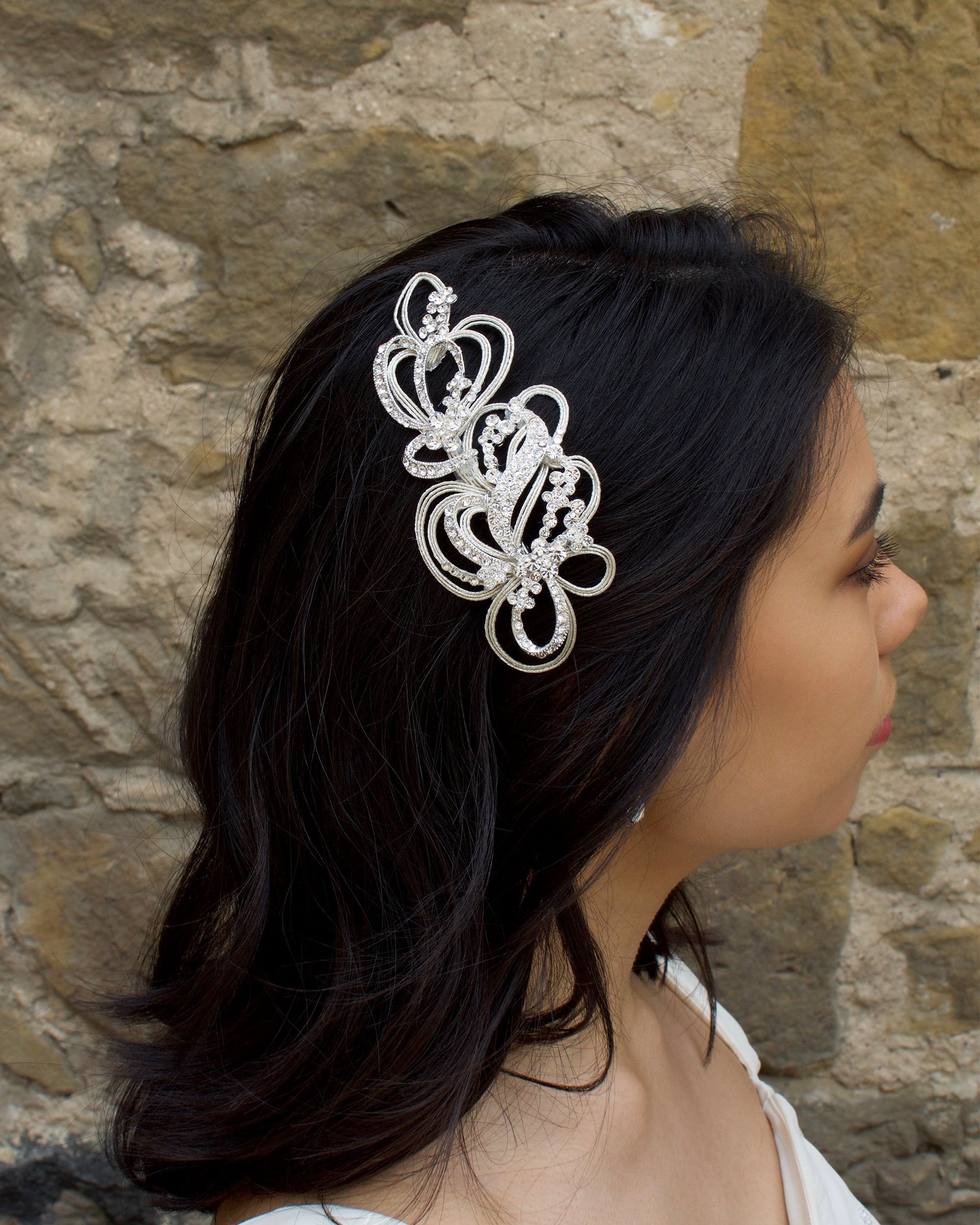 Lola silver bridal comb by Windsor Bridal Jewellery