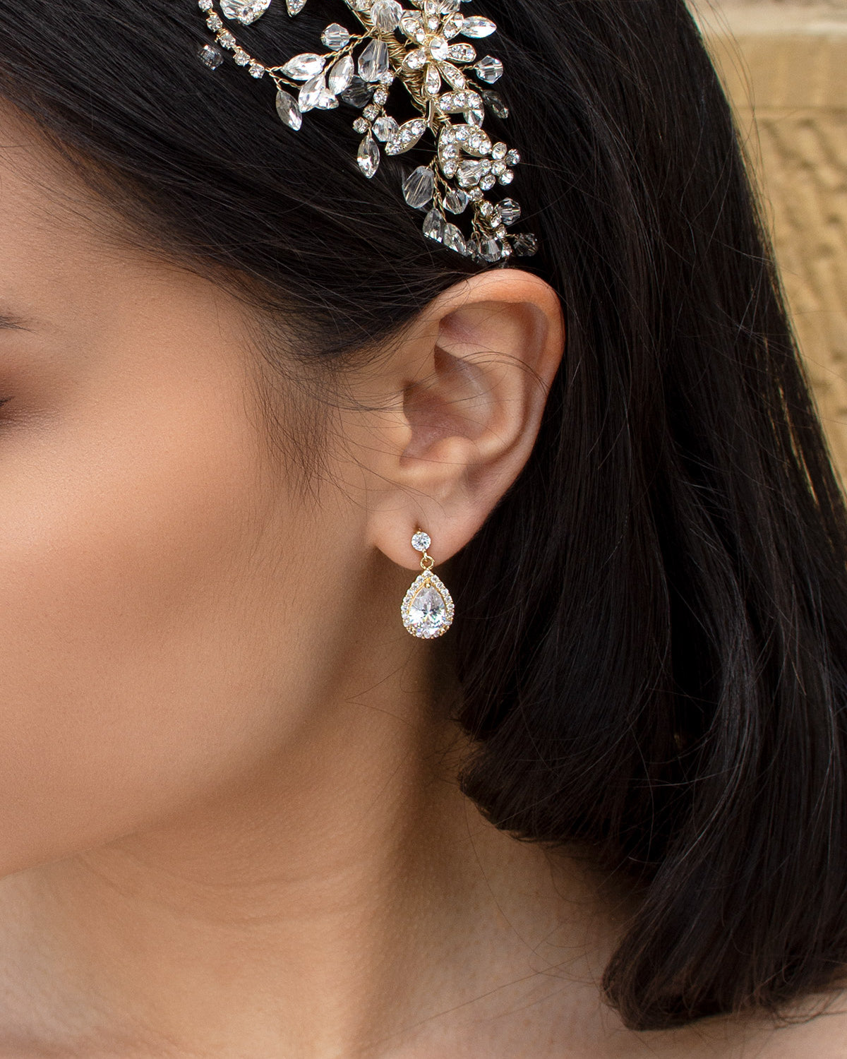 Diaz Gold earrings by Windsor Bridal Jewellery