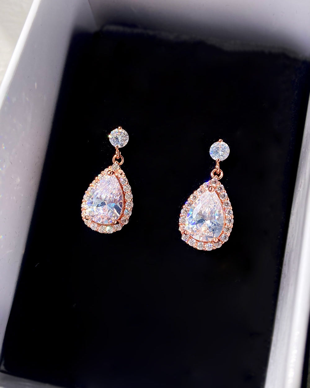 Diaz Rose Gold bridal earrings — alternate view 2