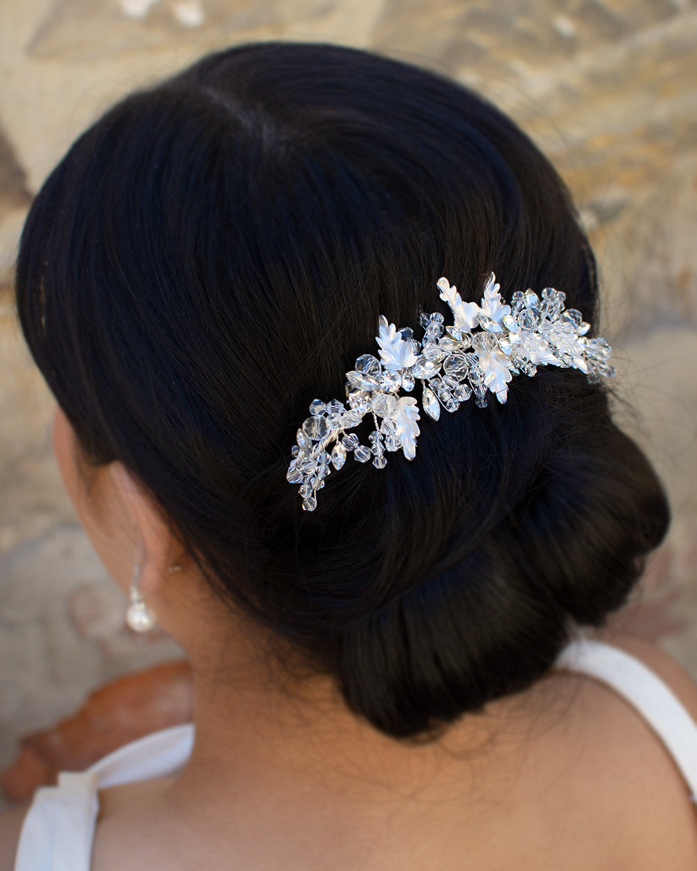 Eloise silver bridal comb — alternate view 2