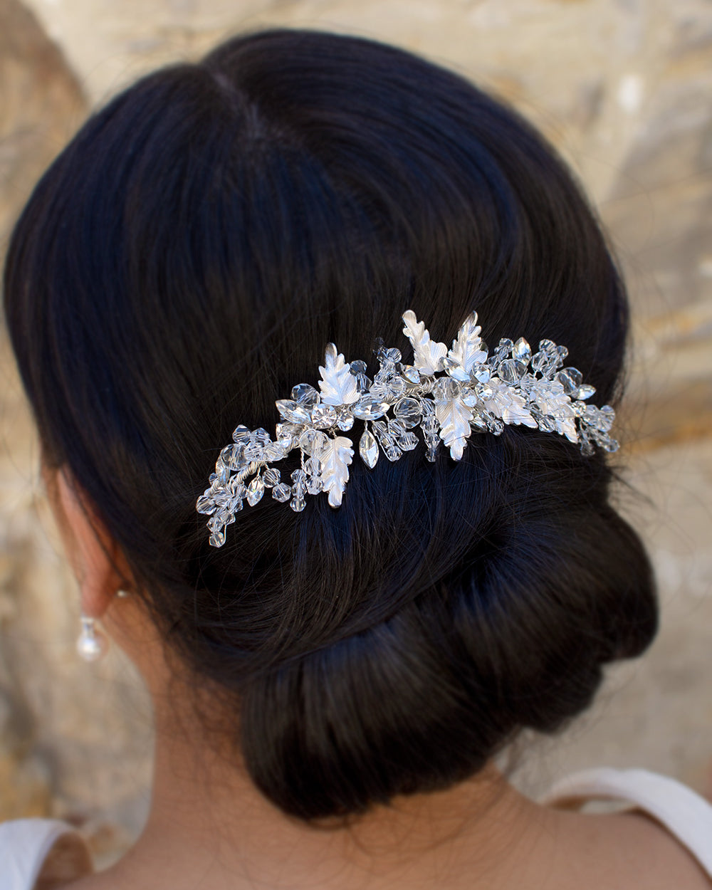 Eloise silver bridal comb — alternate view 3
