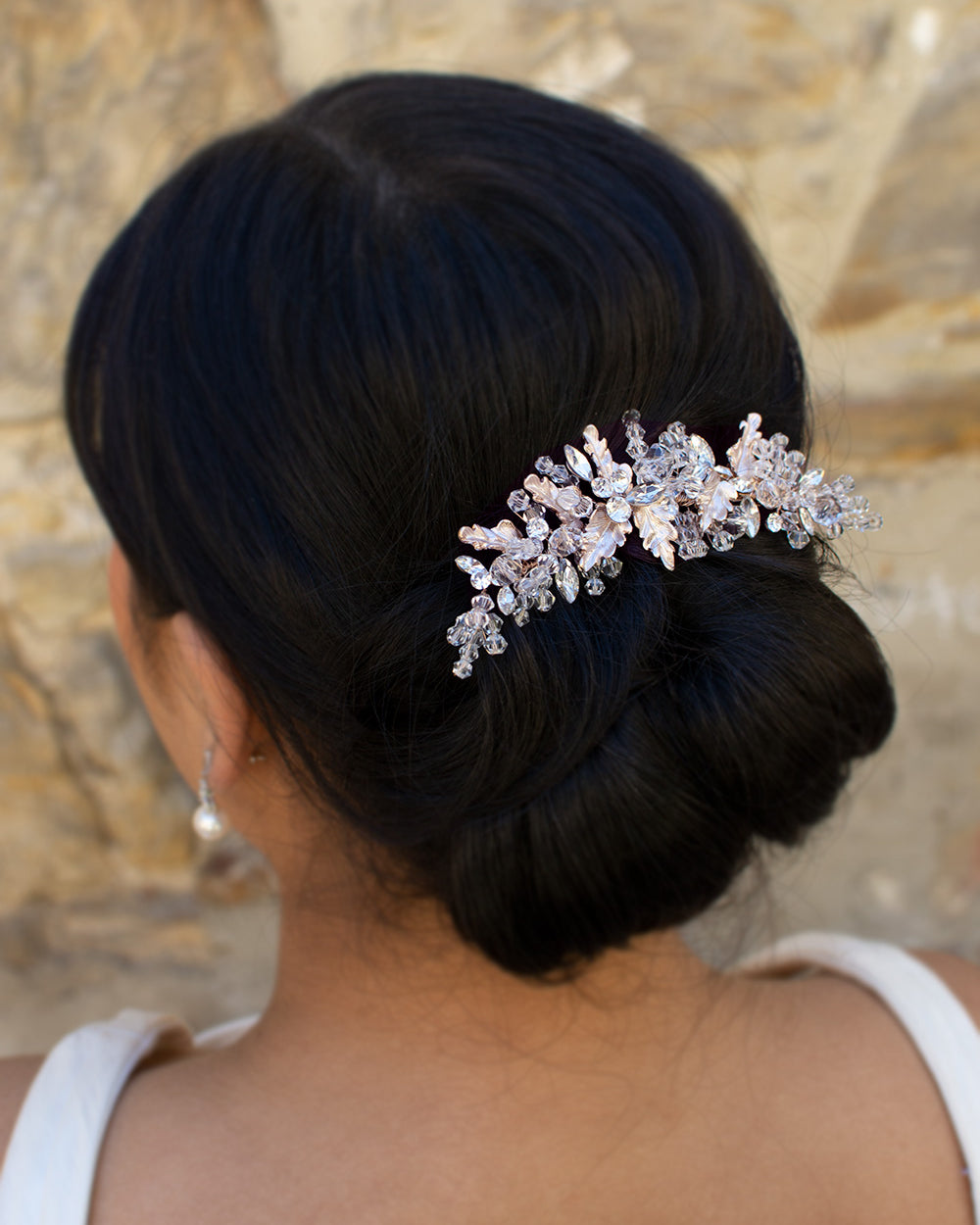 Eloise rose gold bridal comb by Windsor Bridal Jewellery