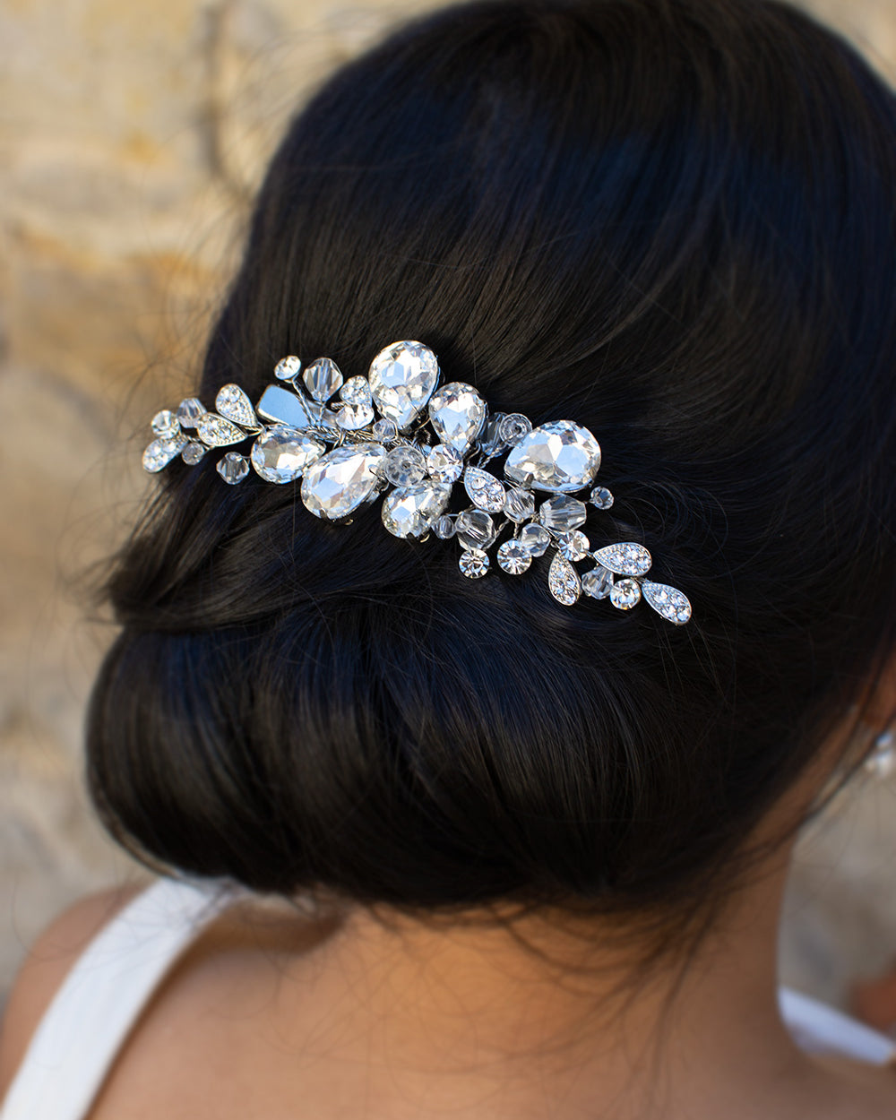 Glenda Silver bridal comb — alternate view 2
