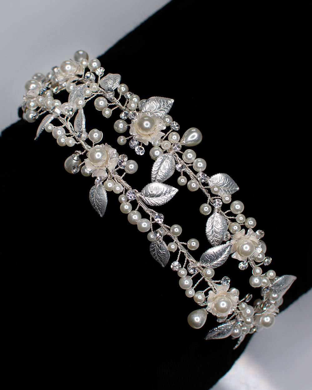 Holly Silver bridal headband — alternate view 5