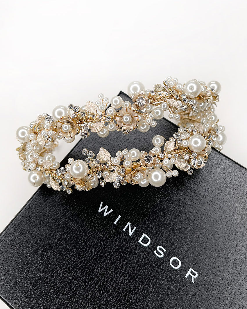 Stella Double Gold bridal headband — alternate view 6