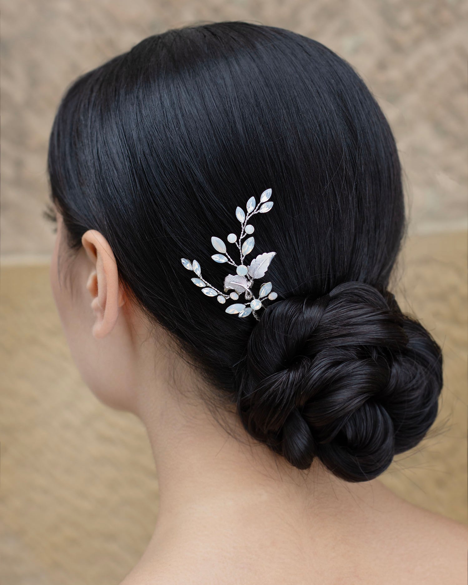 Lina silver bridal hair pin by Windsor Bridal Jewellery