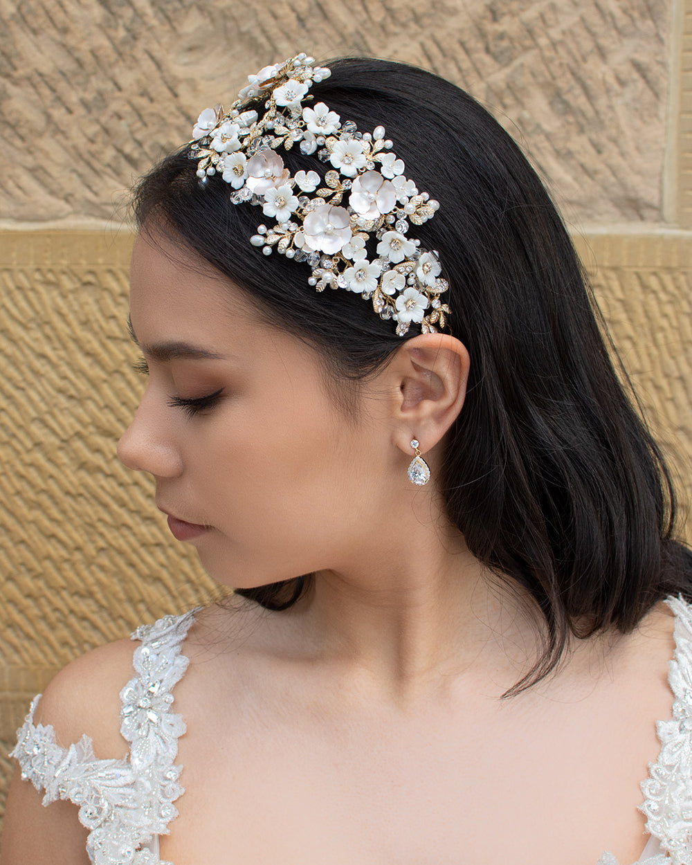 Ophelia Gold bridal headband — alternate view 3
