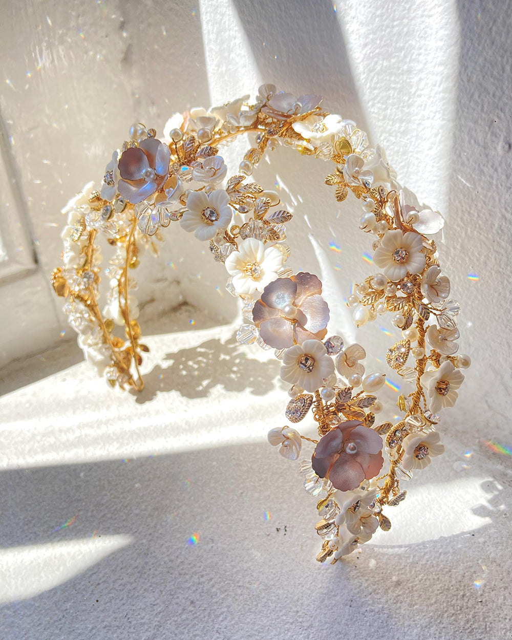 Ophelia Gold bridal headband — alternate view 4
