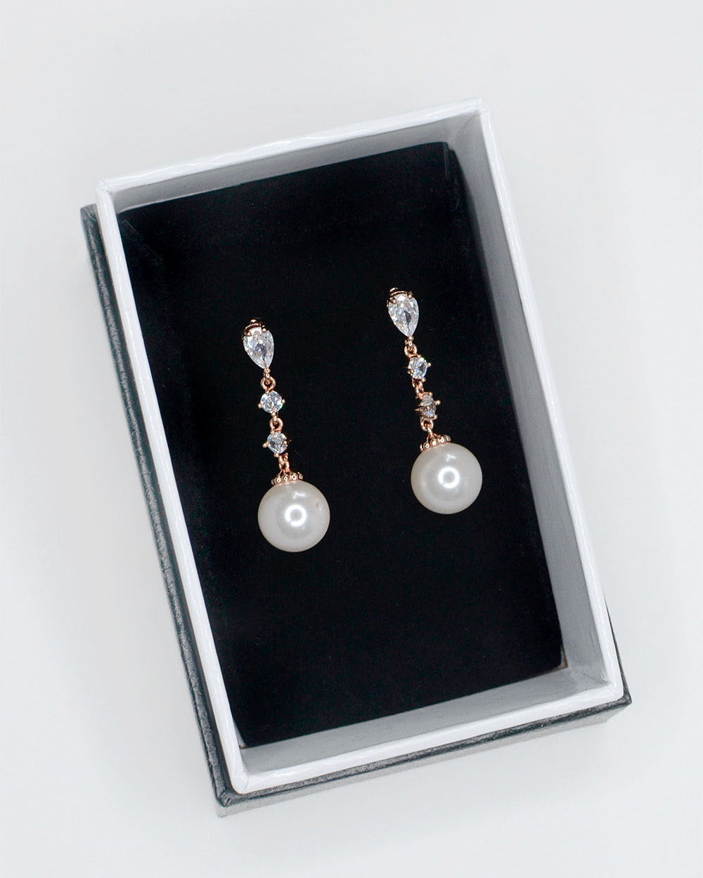 Brielle Rose Gold bridal earrings — alternate view 2