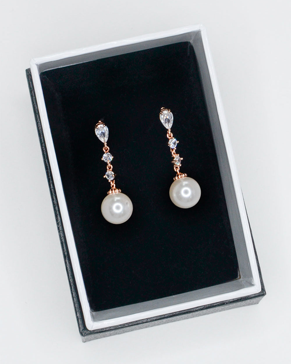 Brielle Rose Gold bridal earrings by Windsor Bridal Jewellery