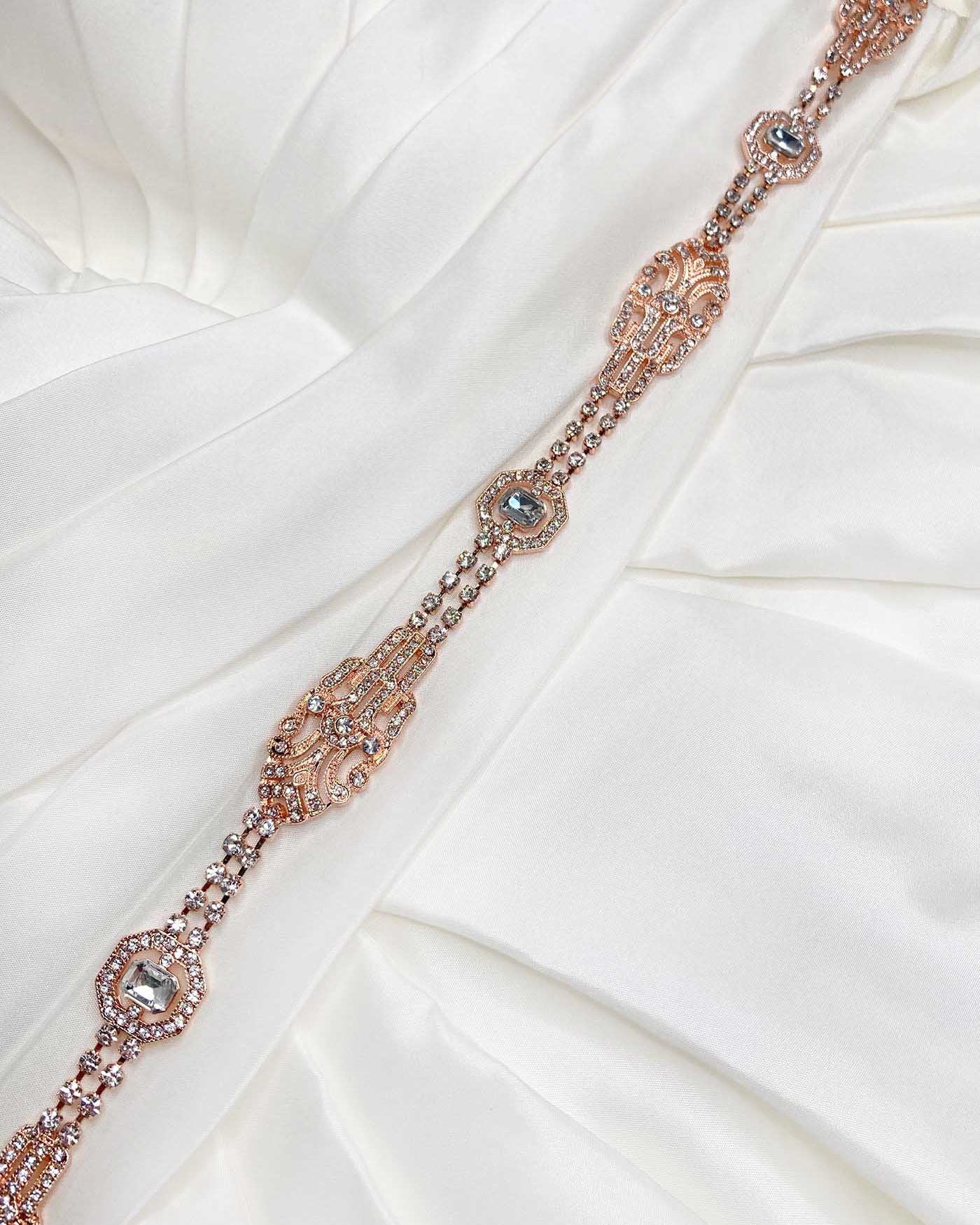 Madison Belt in rose gold by Windsor Bridal Jewellery
