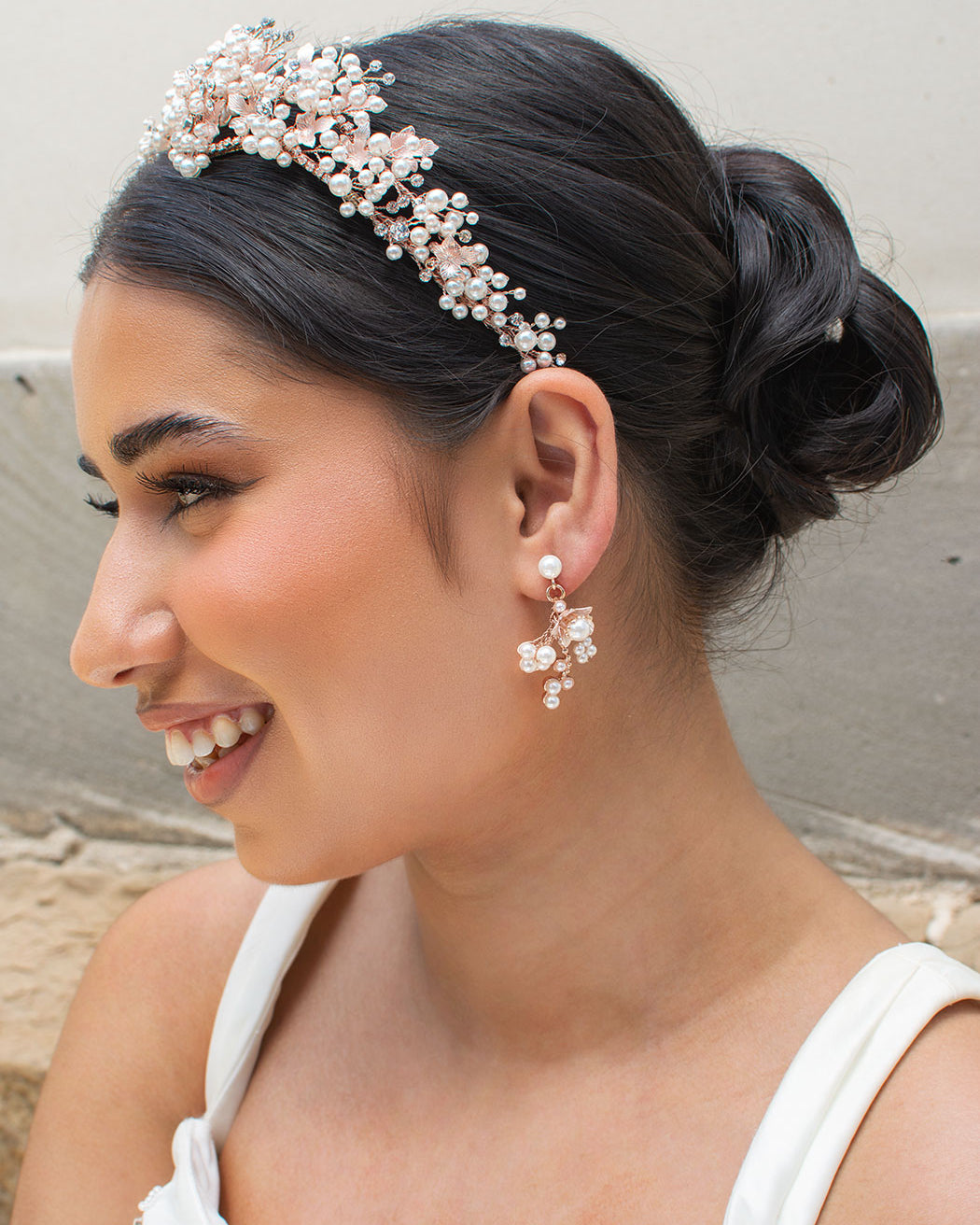 Anita Double Rose Gold bridal crown — alternate view 4