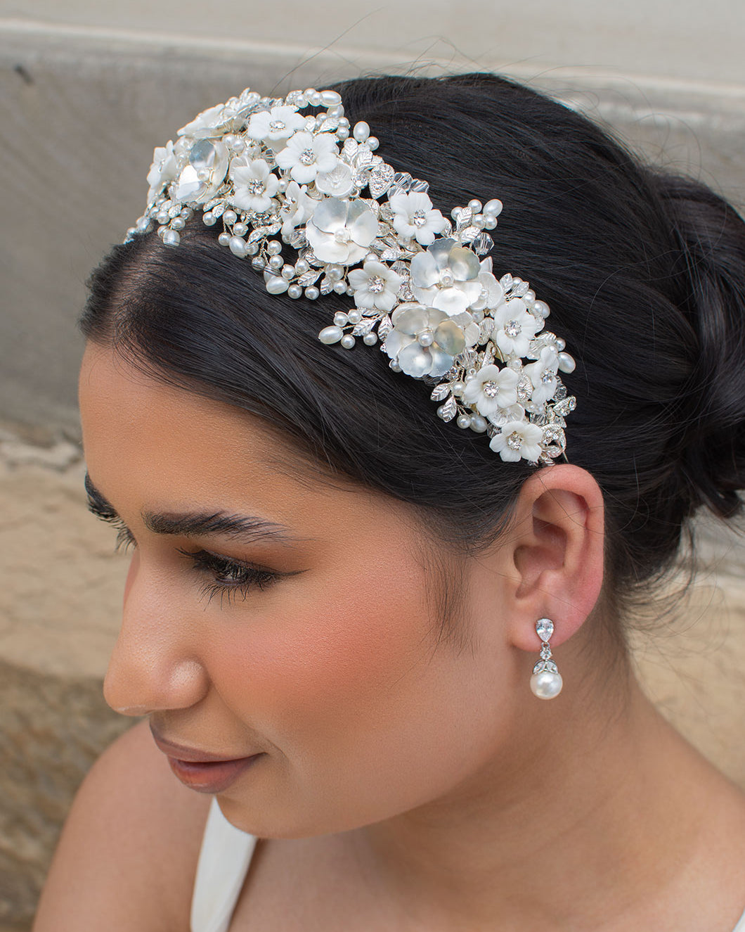 Octavia silver bridal headband — alternate view 3