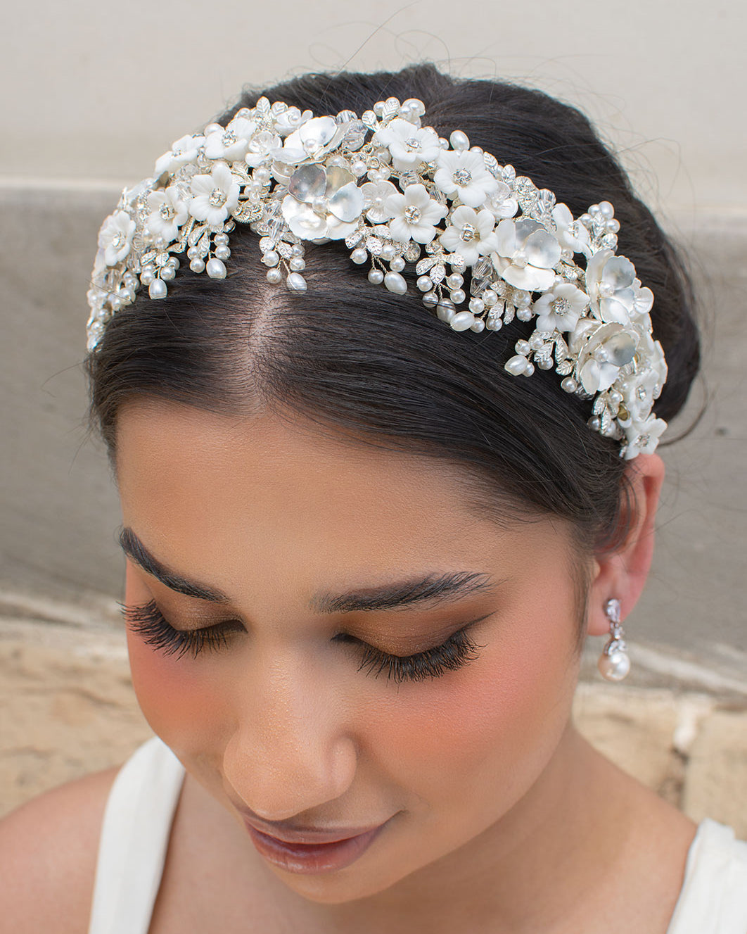 Octavia silver bridal headband — alternate view 4