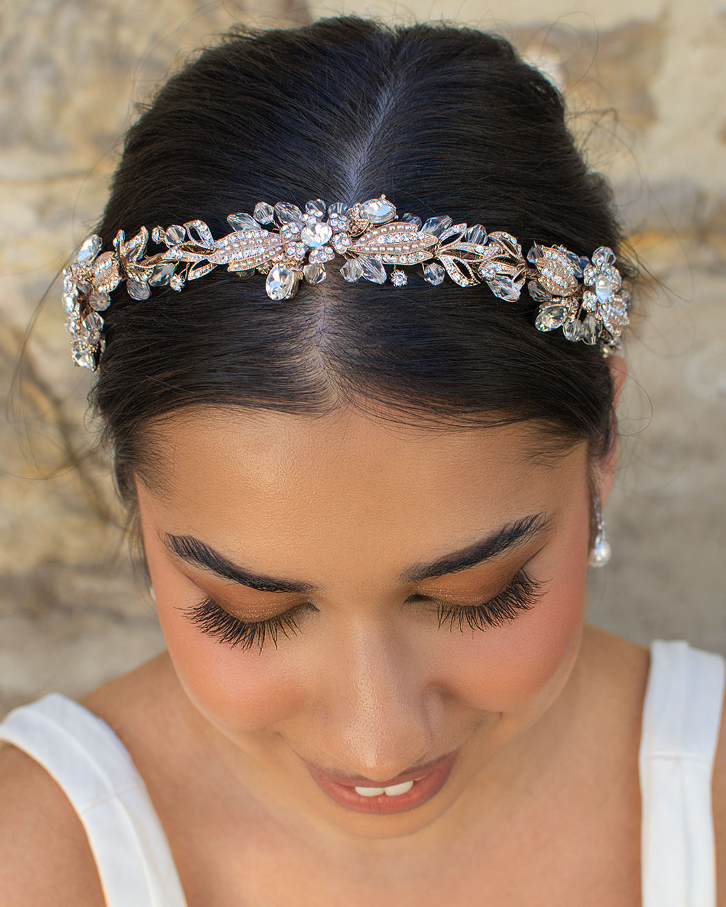 Yasmin rose gold bridal headband — alternate view 3