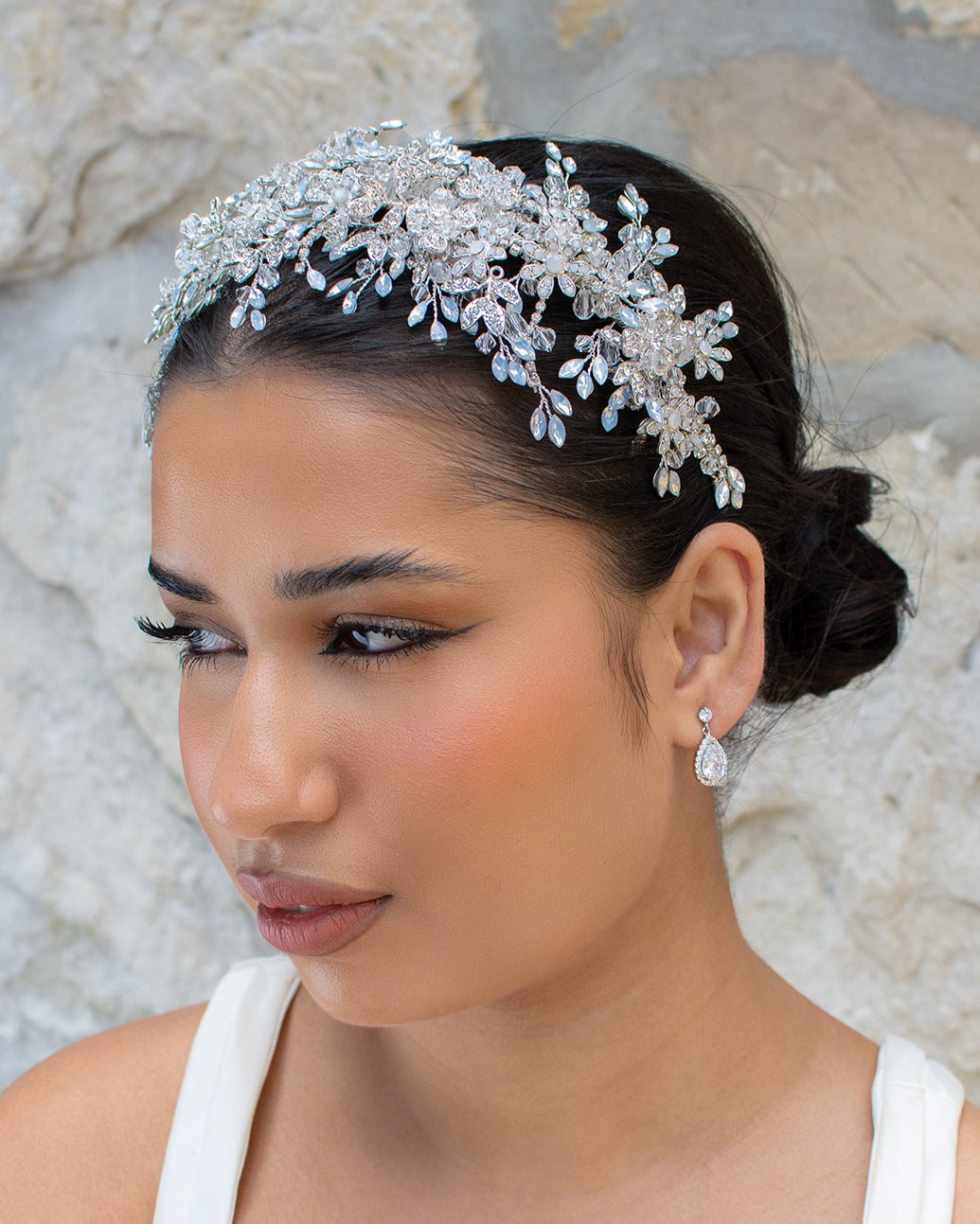Kiera White Opal headband by Windsor Bridal Jewellery
