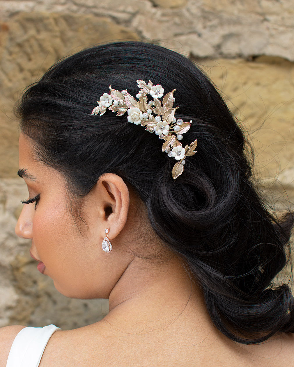 Piper gold bridal comb — alternate view 2