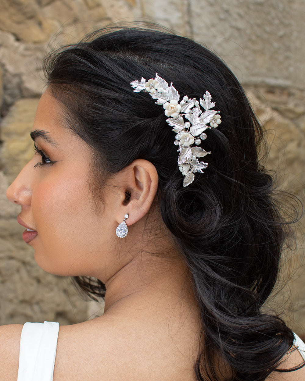 Piper silver bridal comb — alternate view 2