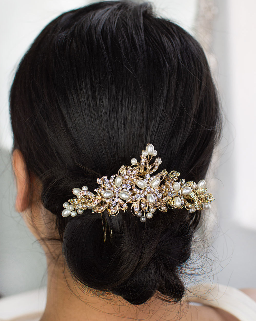 Caterina Pale Gold comb by Windsor Bridal Jewellery