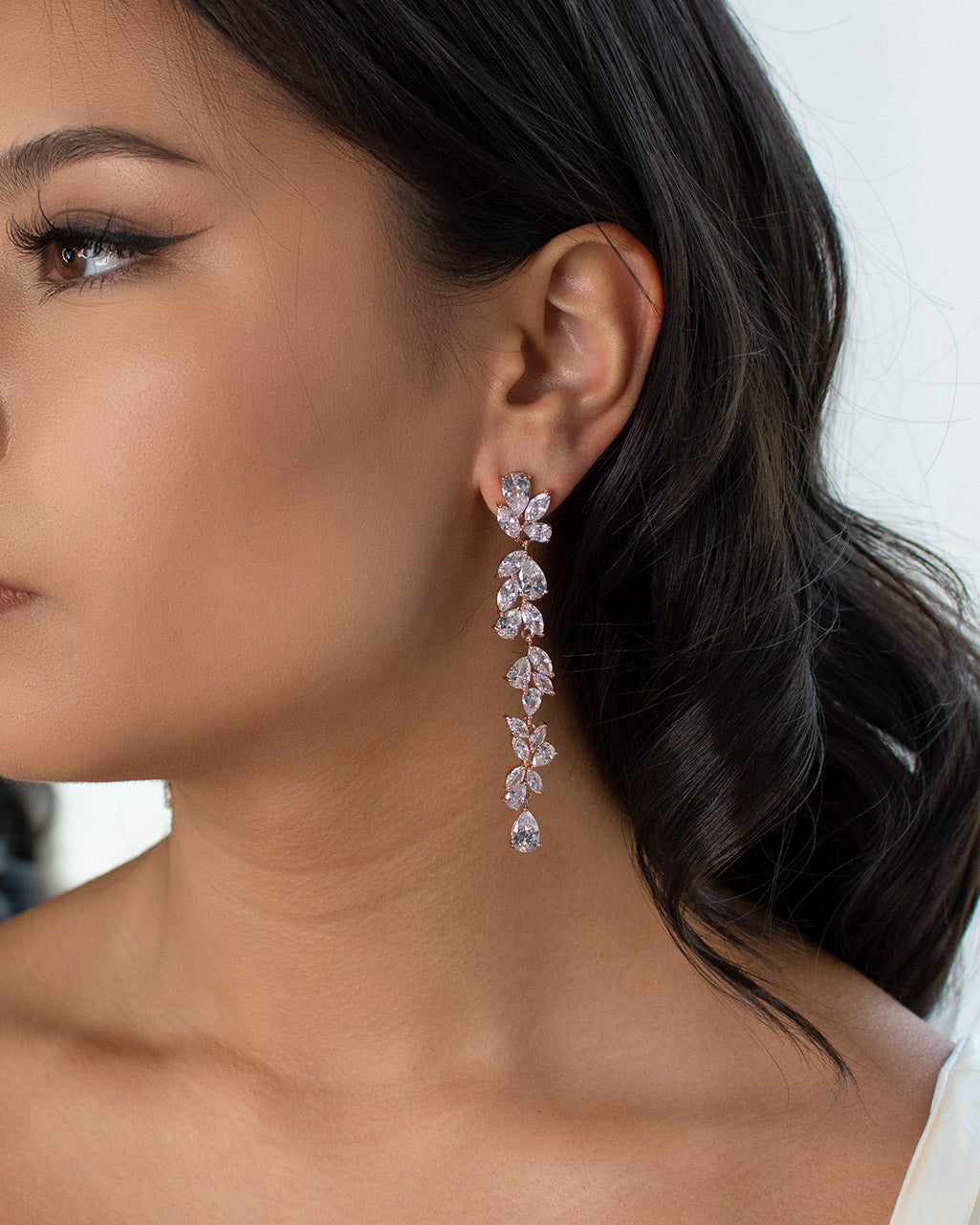 Claudia Rose Gold earrings by Windsor Bridal Jewellery