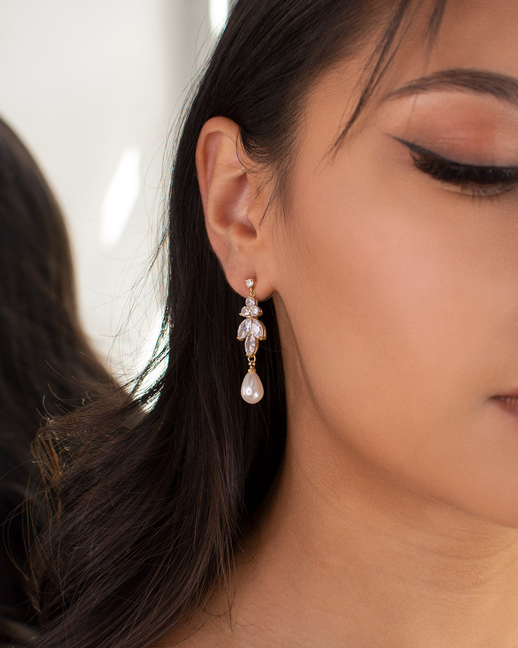 Remy Gold bridal earrings — alternate view 3