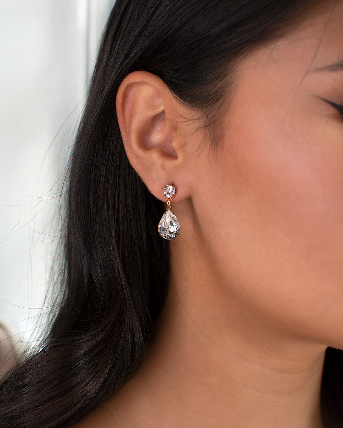 Rosemary Rose Gold earrings by Windsor Bridal Jewellery