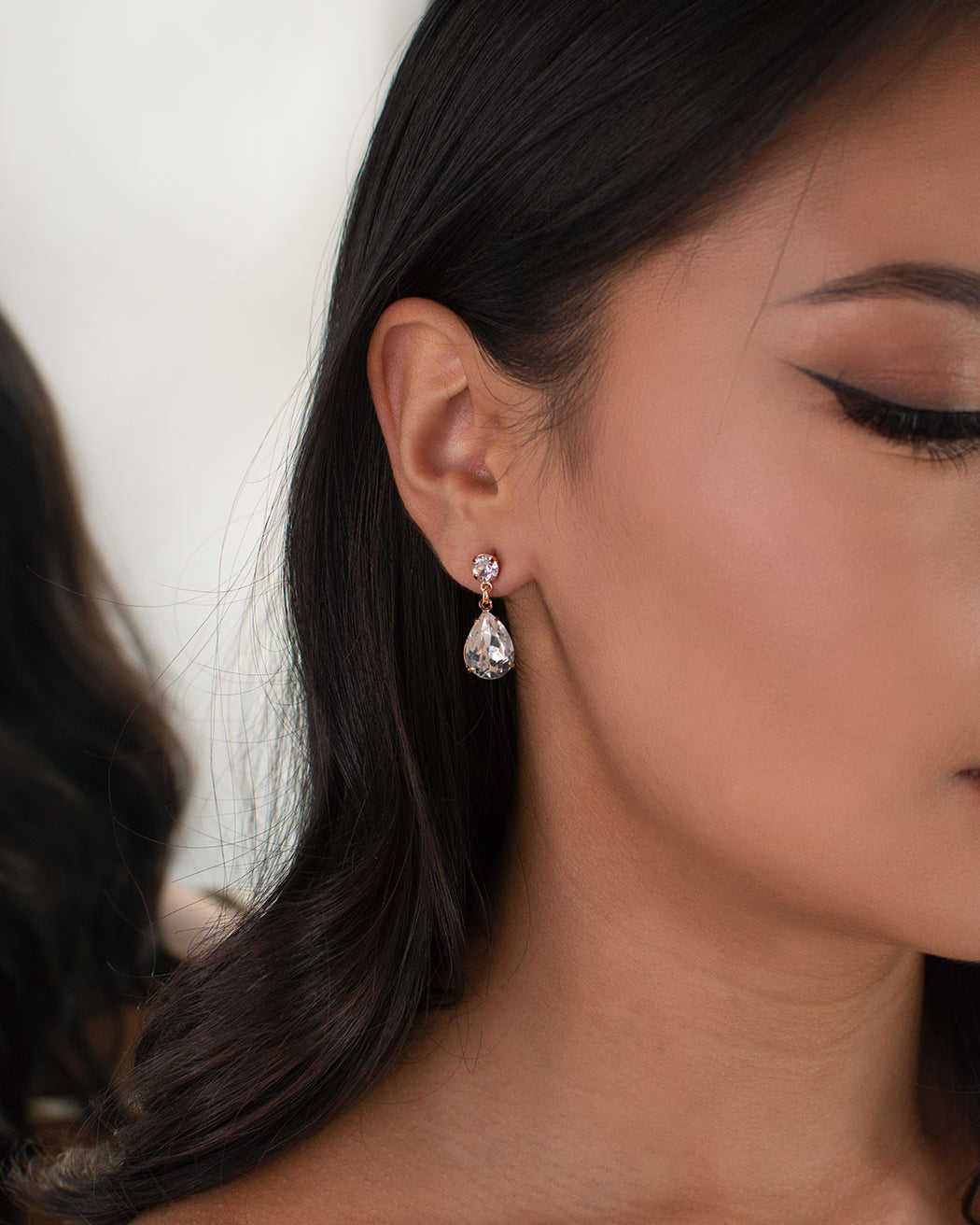 Rosemary Rose Gold bridal earrings — alternate view 2