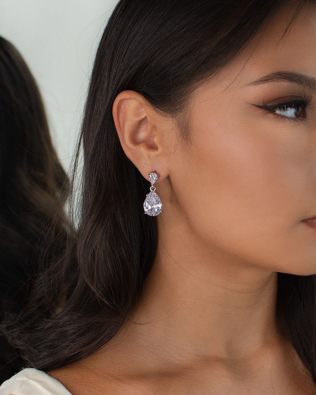 Cleo silver bridal earrings — alternate view 4