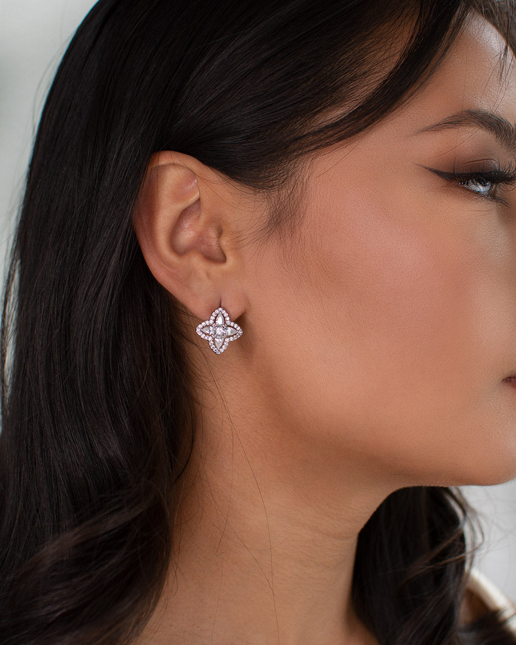 Sarah Silver bridal earrings — alternate view 3