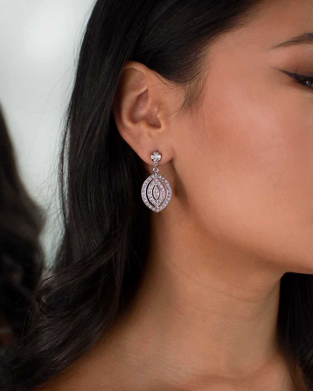 Avery Silver bridal earrings — alternate view 2