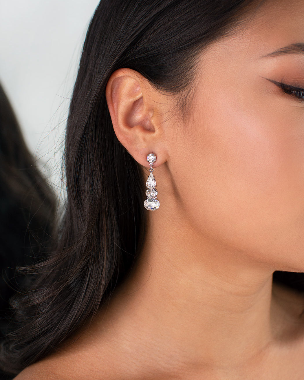 Dahlia Bridal Earrings silver — alternate view 2